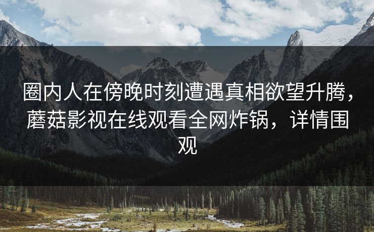 圈内人在傍晚时刻遭遇真相欲望升腾，蘑菇影视在线观看全网炸锅，详情围观