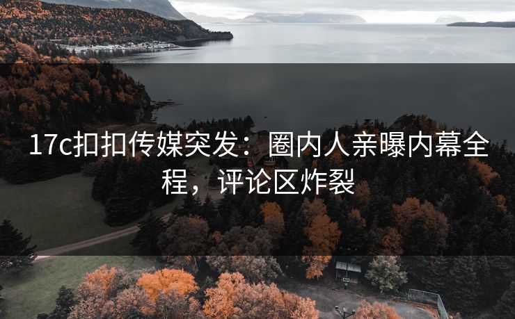17c扣扣传媒突发：圈内人亲曝内幕全程，评论区炸裂